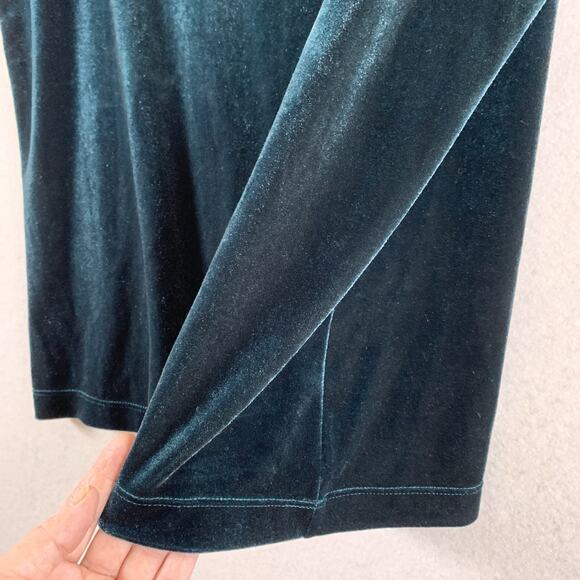 Womens Iridescent Velvet Tank Top US XL Green Stretch Whimsigoth‎ Witchy Layer - Picture 3 of 10